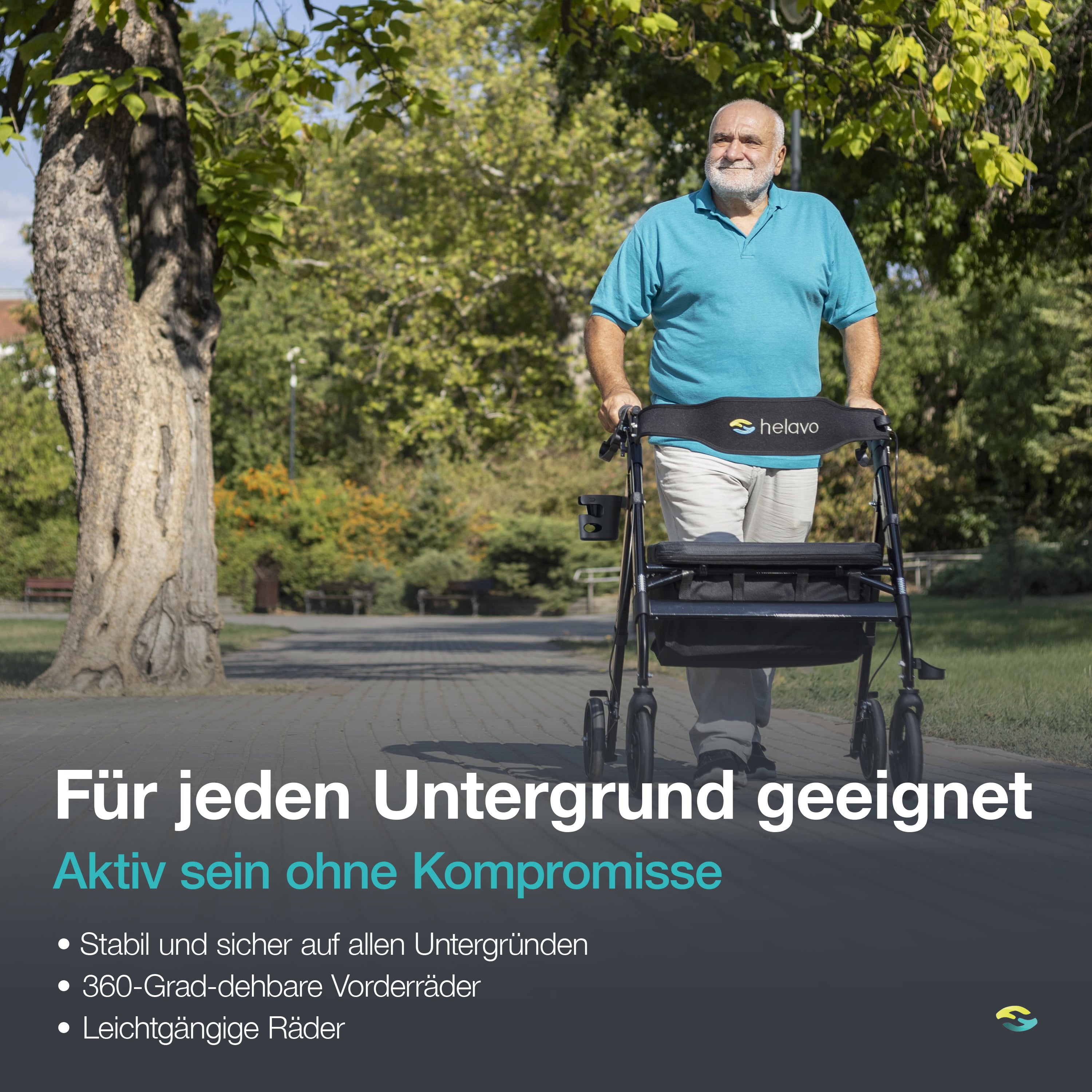 Schwerlastrollator Extra Breiter H1050 Schwarz