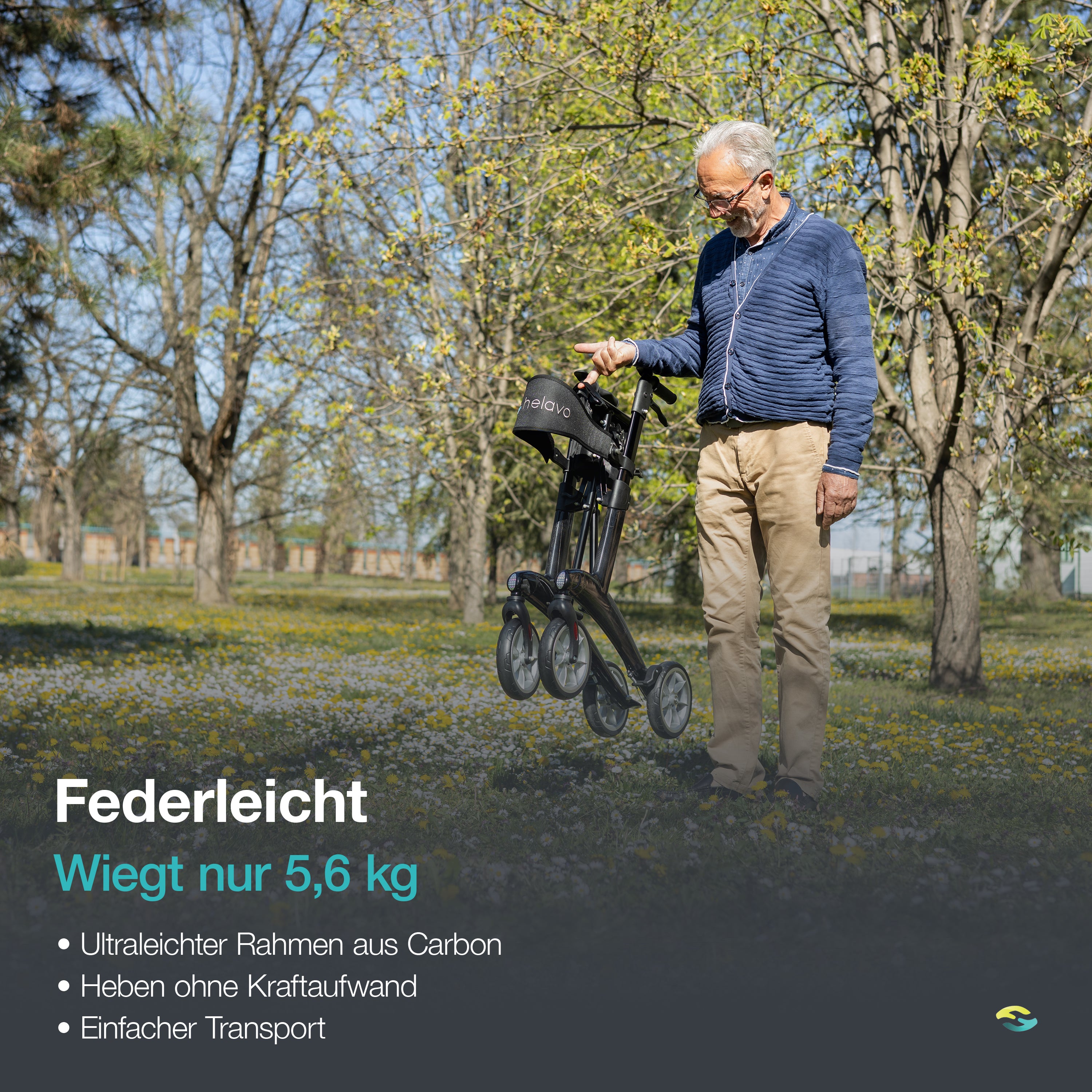 Ultralight Carbon Rollator H1210 Black