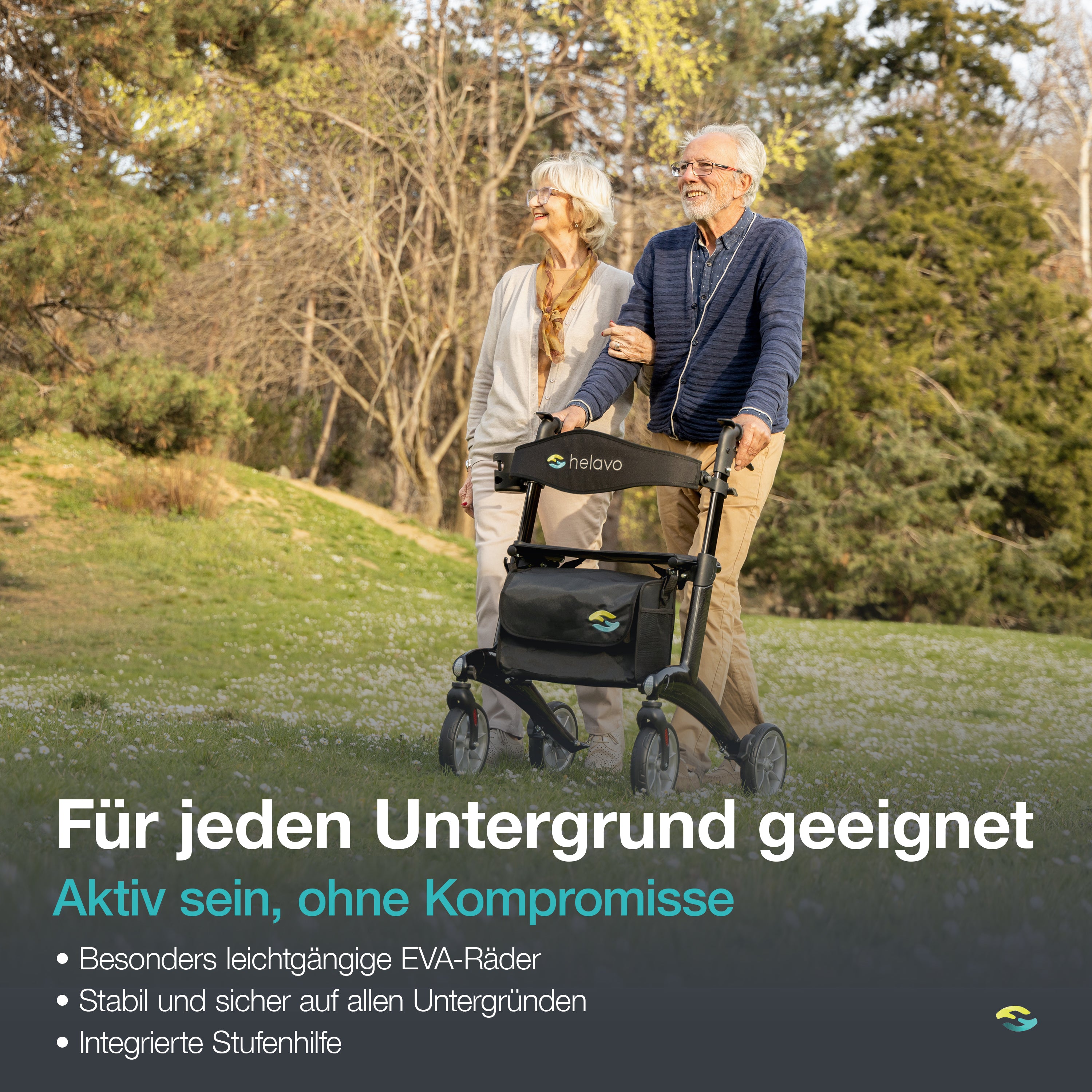 Ultraleichter Carbon-Rollator H1210 Schwarz