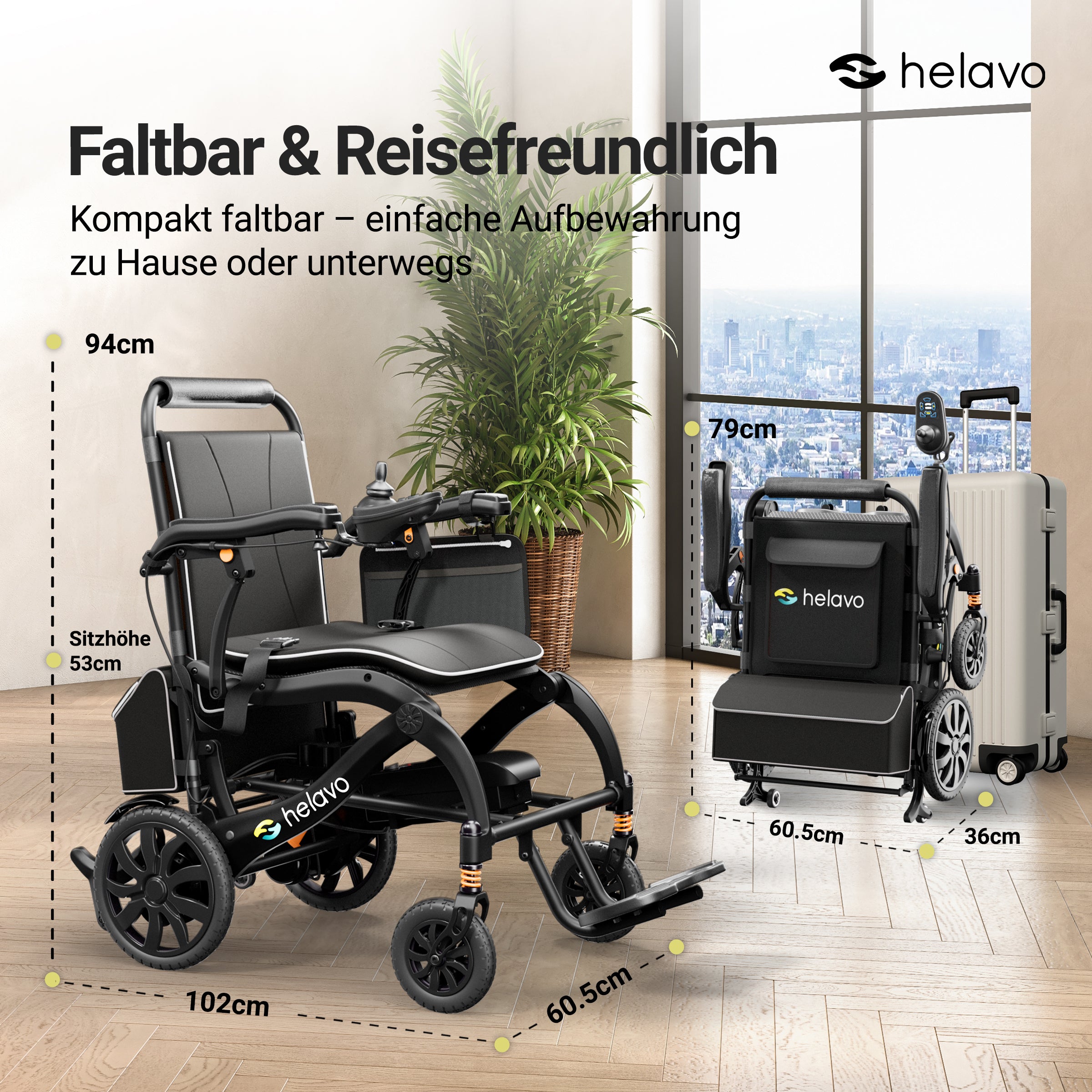 Elektro-Rollstuhl – ultraleicht mit Magnesium- & Carbonrahmen H2320