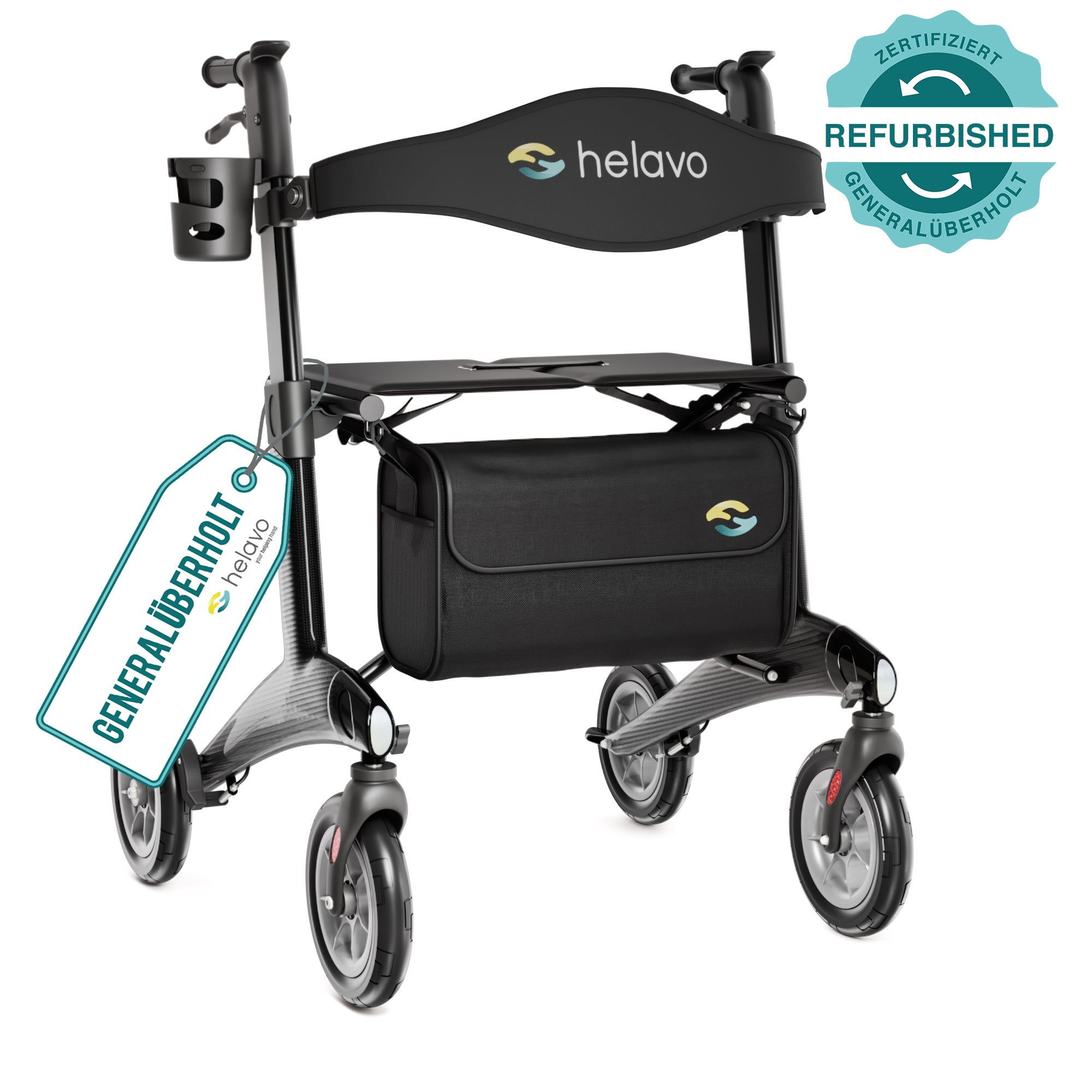 Generalüberholt Ultraleichter Carbon-Rollator H1210 Schwarz