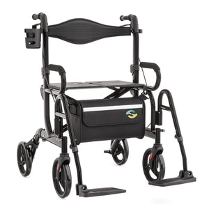 2 in 1 Rollator & Wheelchair in One H1070 Black 