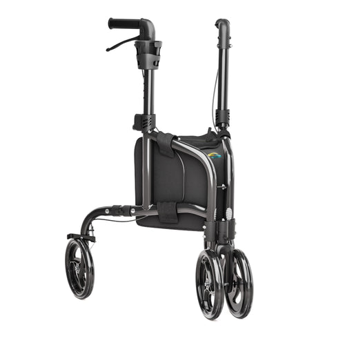3 Räder Rollator Schmal mit Doppelten Vorderrädern H1080 Schwarz