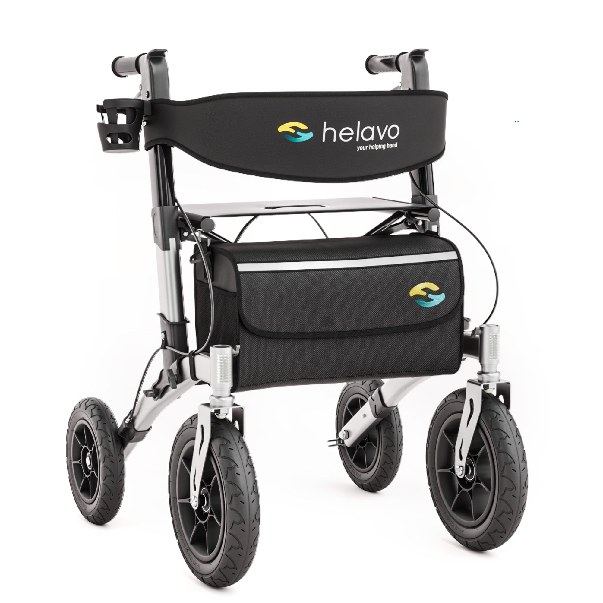 Outdoor-Rollator mit Pannensicheren Vollgummireifen H1140 Series Silber