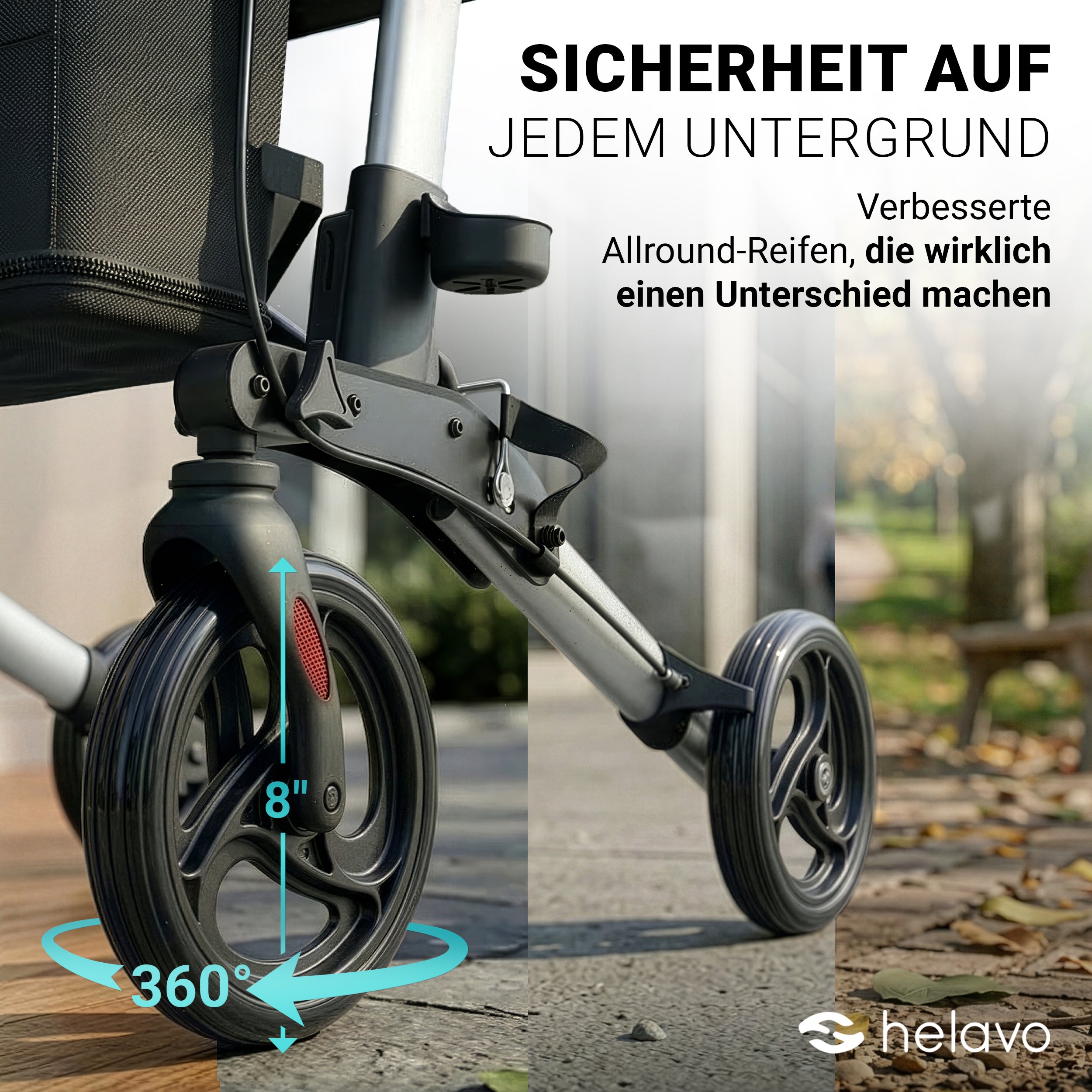 Foldable premium rollator - lightweight aluminum - maximum mobility in the home and outdoors