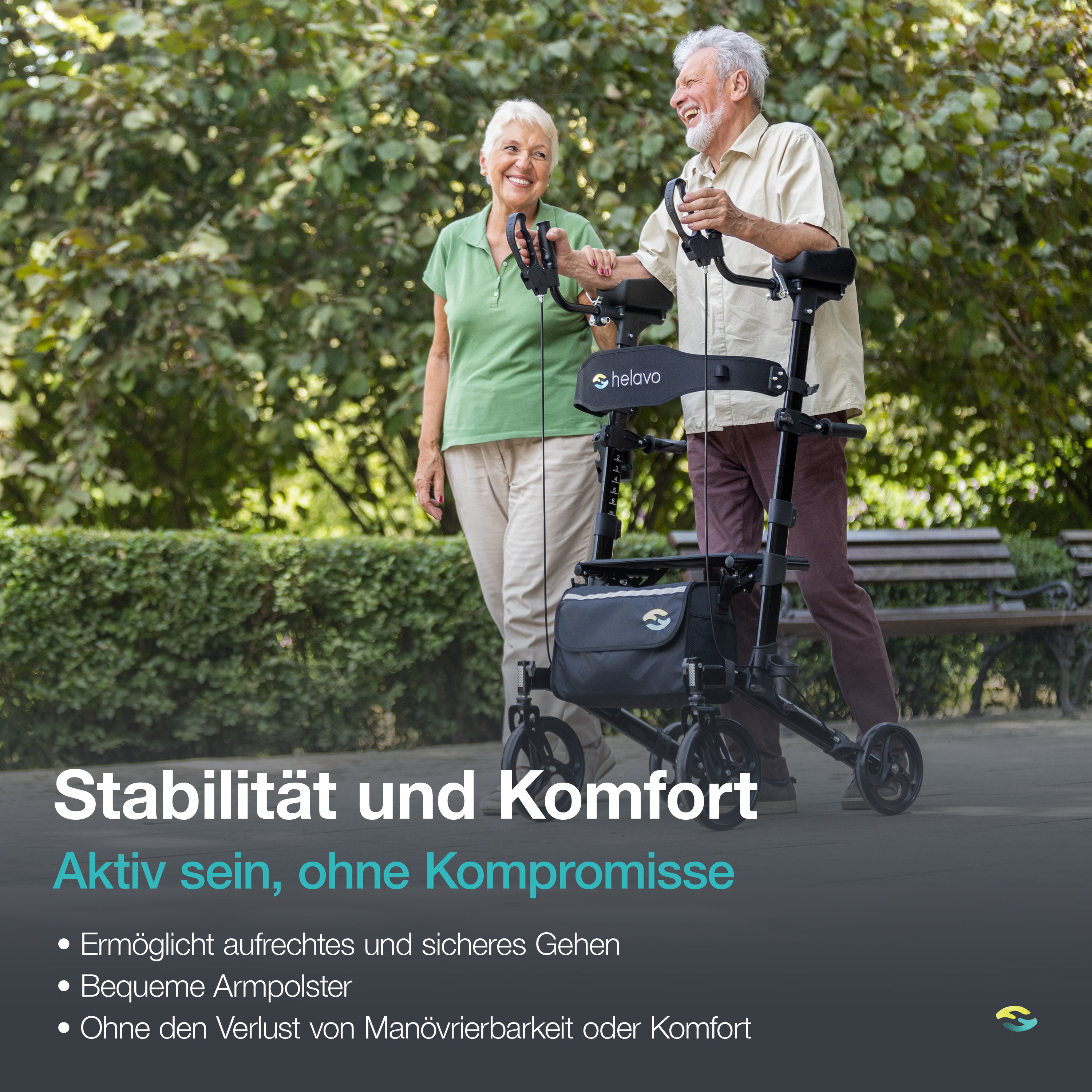 Arthritis Rollator with Padded Forearm Supports H1060 Black