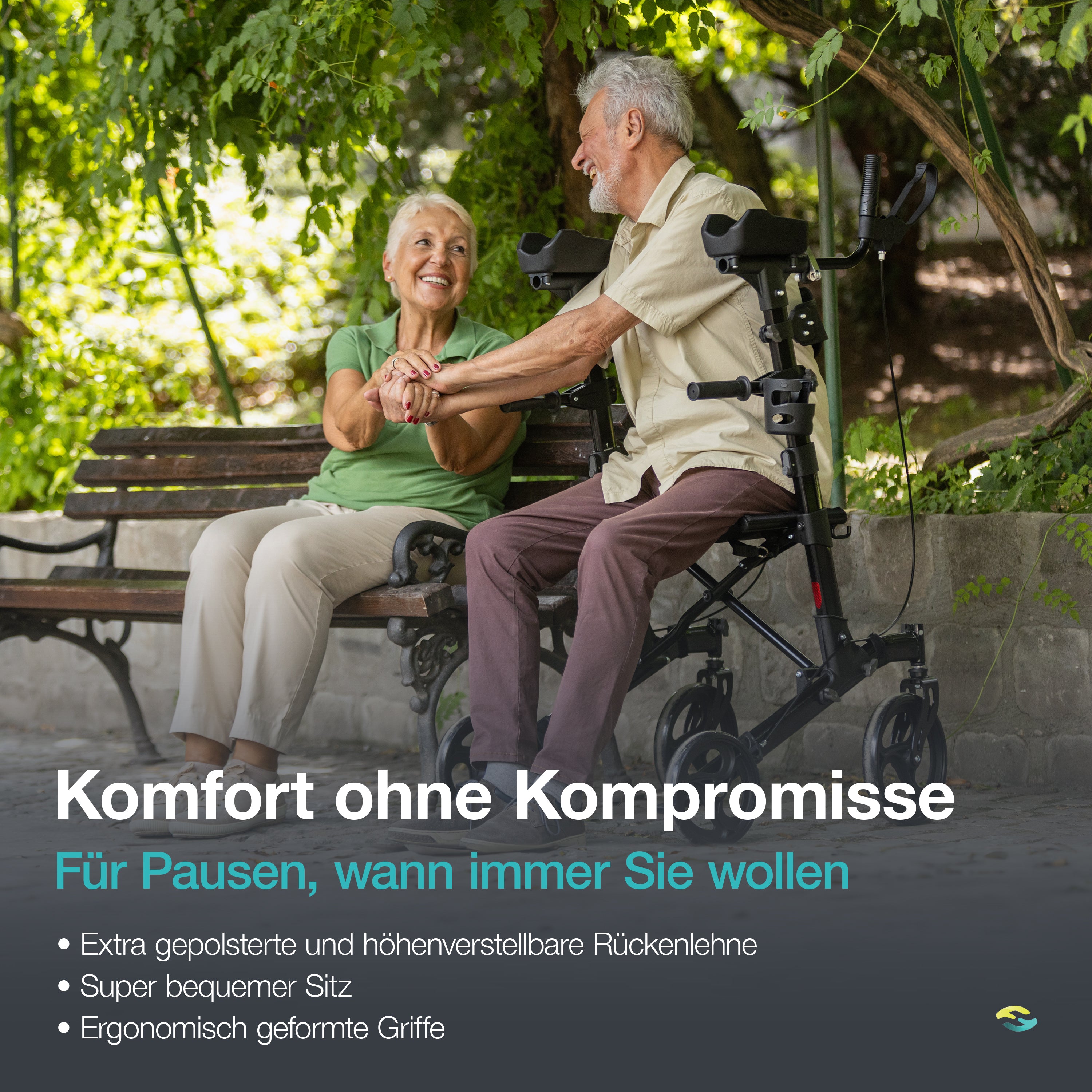 Arthritis Rollator with Padded Forearm Supports H1060 Black