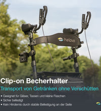 Helavo faltbarer Arthritis Rollator mit gepolsterten Unterarmauflagen - Leichter Aluminium Rollator mit weichen Armstützen und Sitz