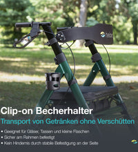 Helavo Schwerlastrollator mit Pannensicheren Vollgummireifen für Draußen - Extra breiter Outdoor-Rollator aus Aluminium mit großem, höhenverstellbarem Sitz - Belastbar bis 226 kg