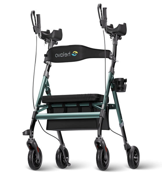 Extra breiter Schwerlastrollator Arthritis-Rollator mit Armauflagen H1360 Grün