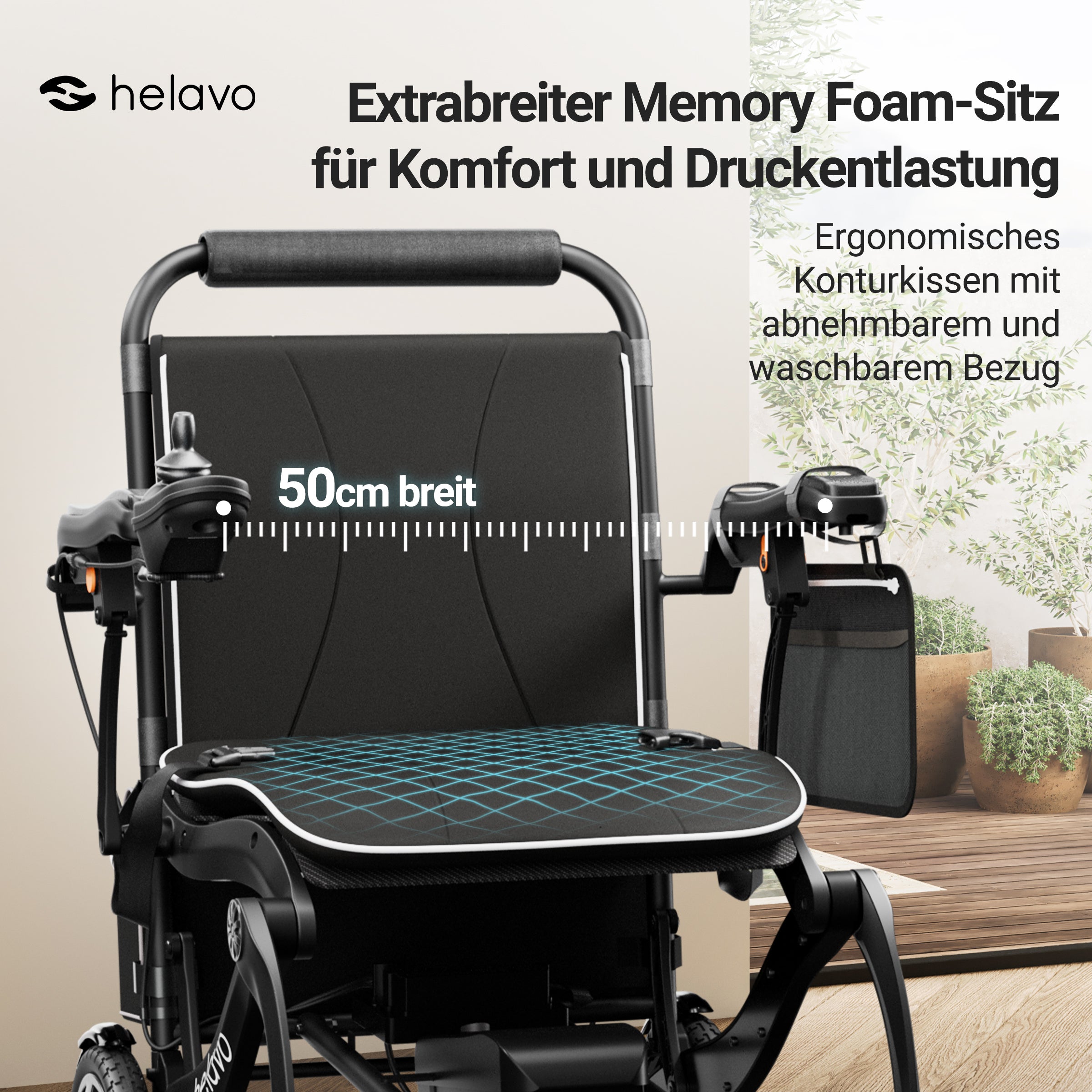 Elektro-Rollstuhl – ultraleicht mit Magnesium- & Carbonrahmen H2320