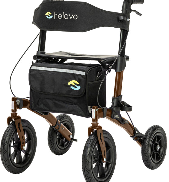 Outdoor-Rollator mit Pannensicheren Vollgummireifen H1140 Braun