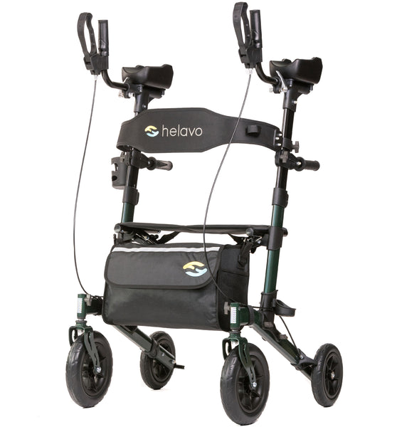 Helavo Outdoor Arthritis Rollator mit gepolsterten Unterarmauflagen - Rollator mit Pannensicheren Vollgummireifen für Draußen - Maximale Mobilität & Komfort im Außenbereich