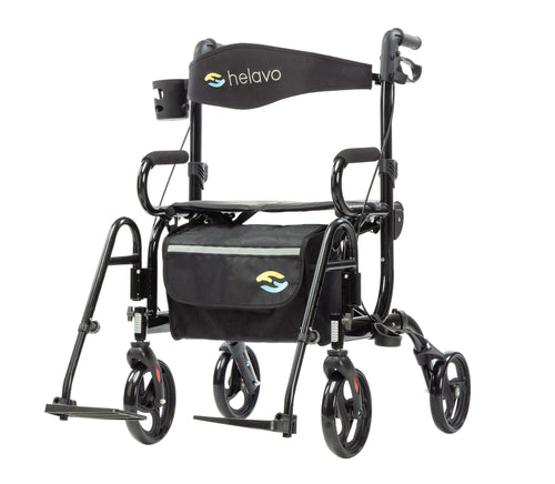 2 in 1 Rollator & Rollstuhl in Einem H1070 Schwarz