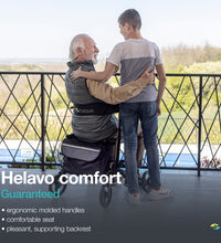 HELAVO faltbarer premium Rollator - Schwarz - Leichtgewicht aus Aluminium - maximale Mobilität in Wohnung und Outdoor