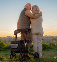 HELAVO faltbarer premium Rollator - Schwarz - Leichtgewicht aus Aluminium - maximale Mobilität in Wohnung und Outdoor