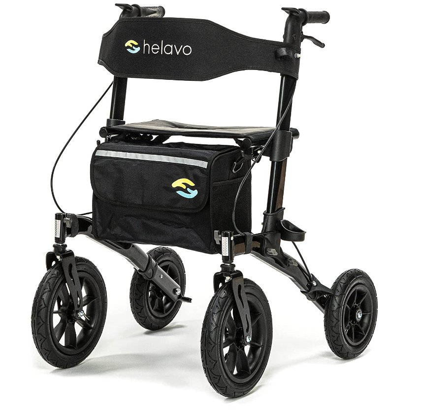 HELAVO rollator with pneumatic tires for outdoors - foldable aluminum –  Helavo