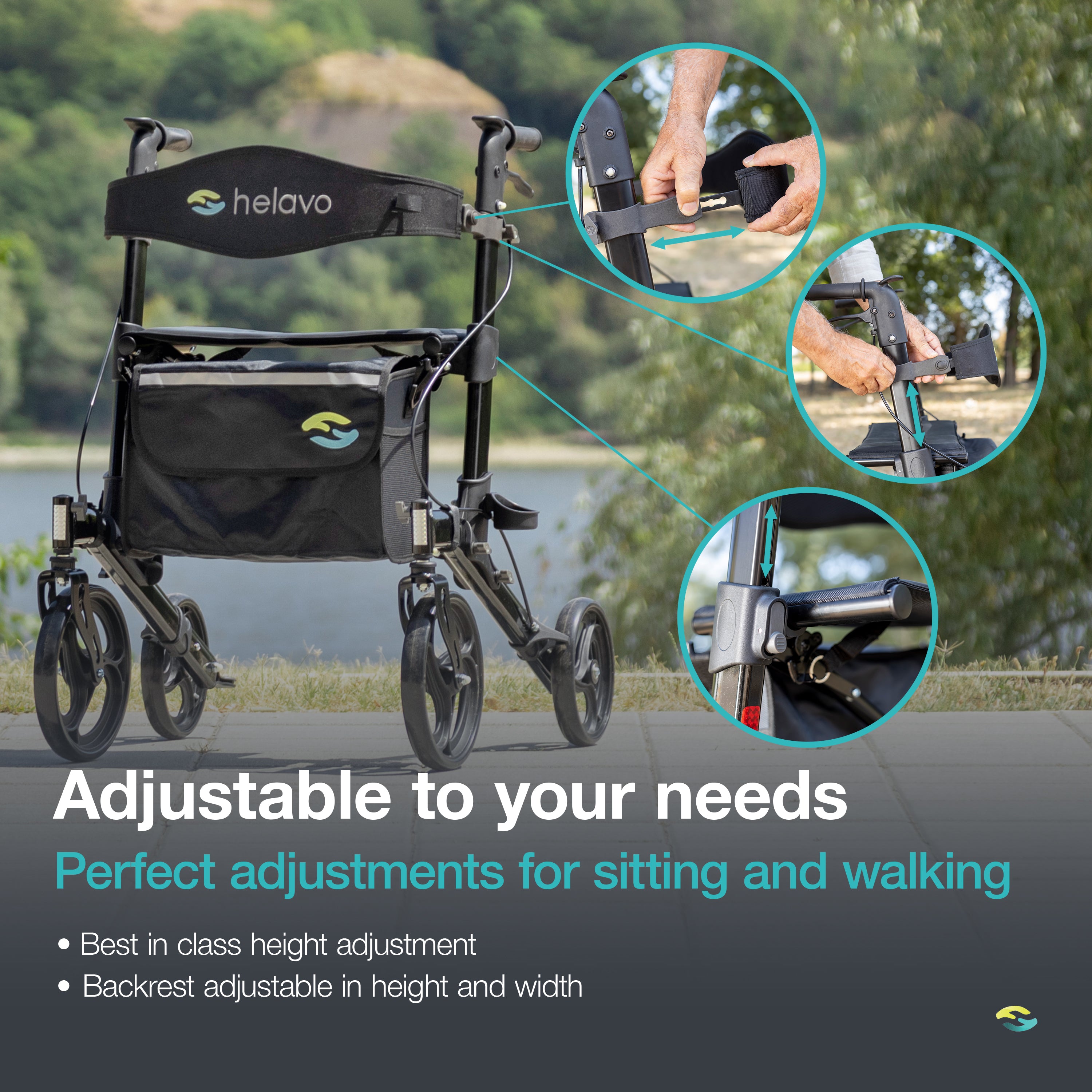 Allround Premium Rollator H1020 Schwarz – Helavo