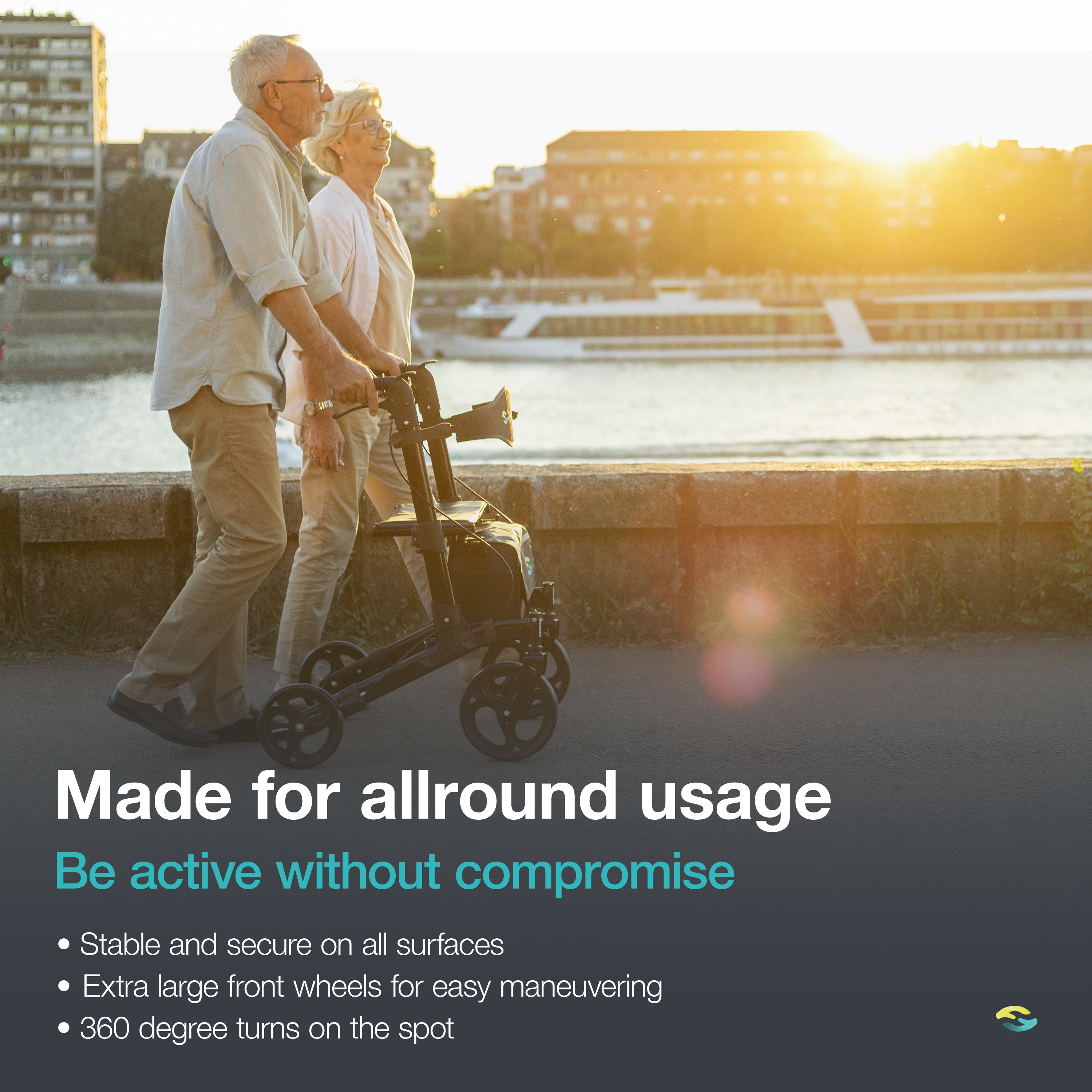 Allround Premium Rollator H1020 Schwarz – Helavo