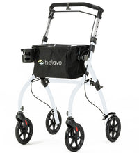 HELAVO schmaler Rollator für die Wohnung - Weiß -  Leichter und faltbarer Wohnungsrollator mit Tablett