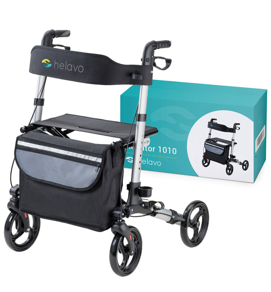 Foldable premium rollator - lightweight aluminum - maximum mobility in the home and outdoors